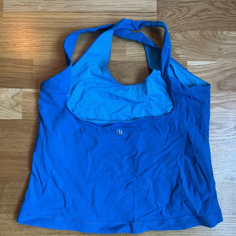 BLUE LULULEMON CROSS BACK TANK